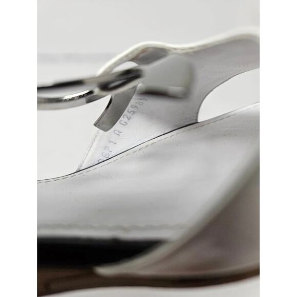 Chanel White Patent Leather Interlocking CC Sandals 41 EU - Picture 10 of 10